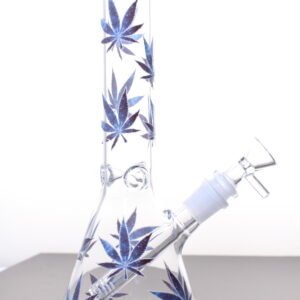 Leaf Pattern Glow In Dark Beaker Pipe