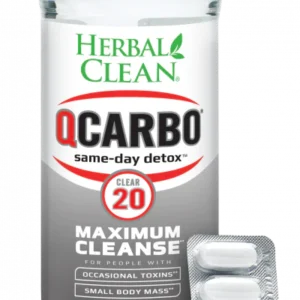 Herbal Clean QCarbo Clear Maximum Cleanse Detox 20oz Cran-Rasberry