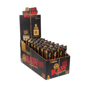 RAW Black 1¼ Cones (6-pack) Display
