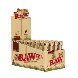 RAW Organic Hemp 1¼ Cones (6-pack) Display